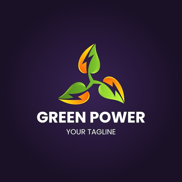 Plik wektorowy szablon logo gradientu energii odnawialnej