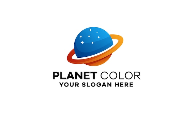 Szablon logo gradientu planety