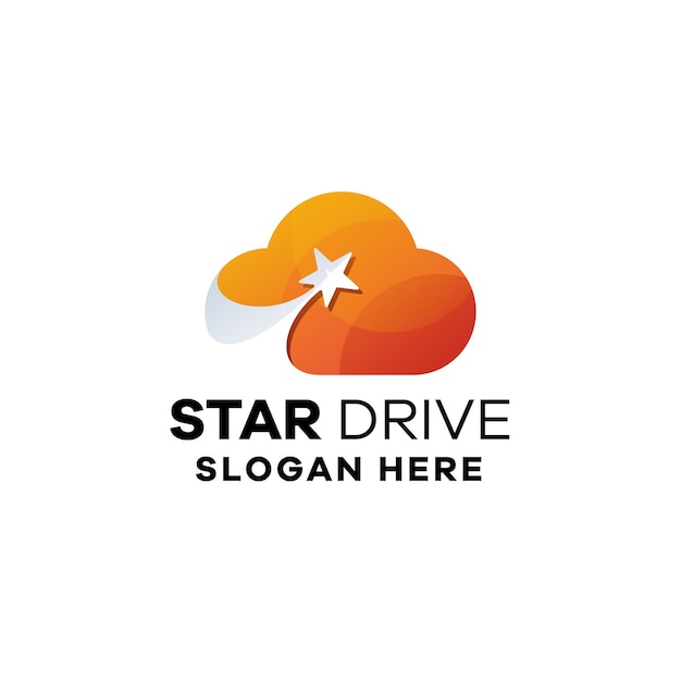 Szablon Logo Gradientu Star Drive