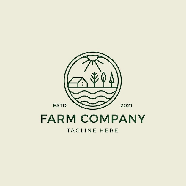 Szablon Logo Green Farm Monoline