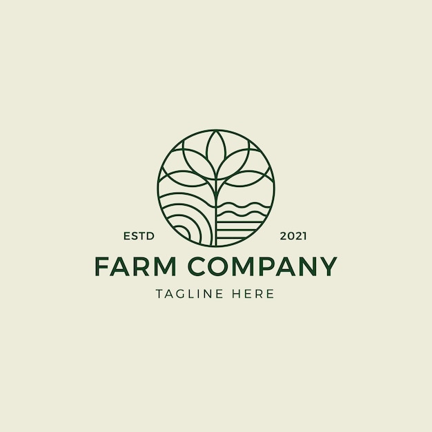 Szablon Logo Green Farm Monoline