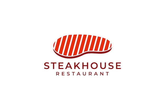 Szablon logo grilla i steakhouse dla restauracji ze stekami