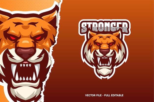 Szablon Logo Gry E-sportowej Wild Tiger