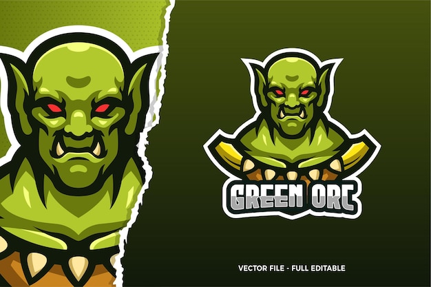 Szablon Logo Gry Giant Orc E-sport