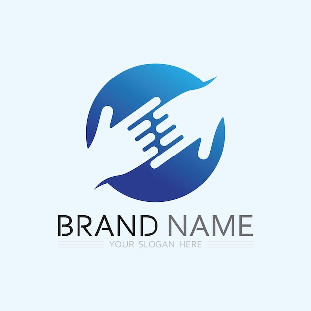 Szablon logo hand care wektorowy ikon biznesowy