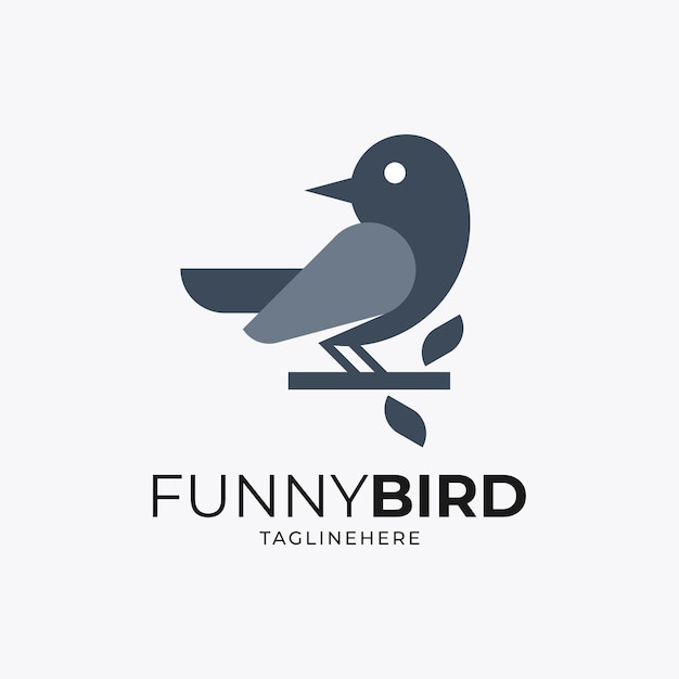 Szablon Logo Ilustracja śmieszny Ptak