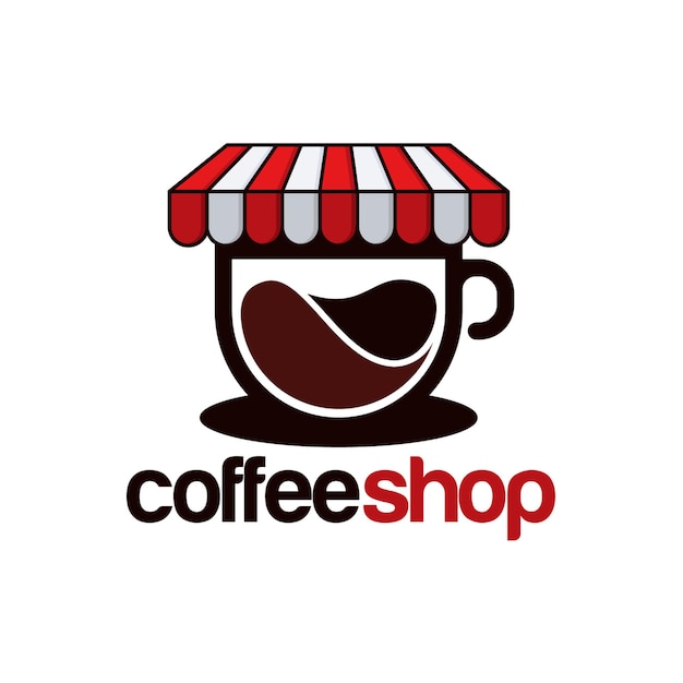 Szablon Logo Kawiarni, Ilustracja Wektorowa Logo Sklepu Z Kawą