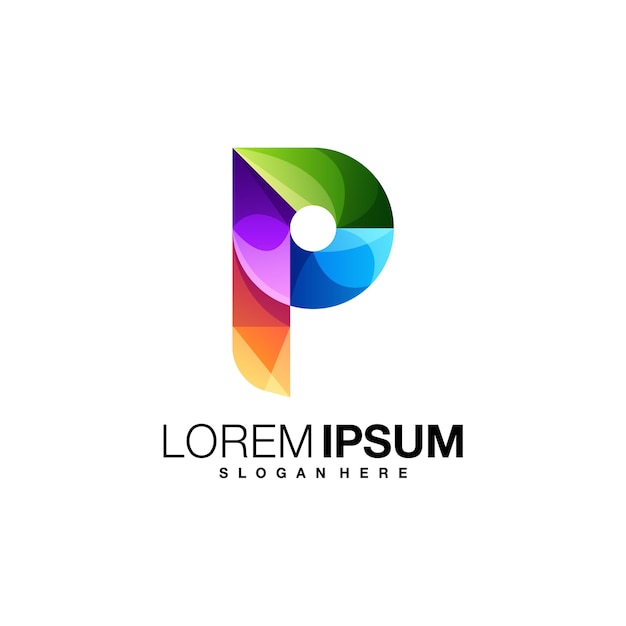 szablon logo kolorowe litery p