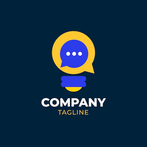 Szablon logo komunikacji płaskiej