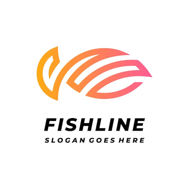 Plik wektorowy szablon logo kreatywnej ryby liniowej