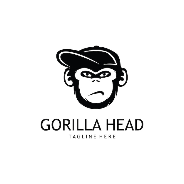 Szablon Logo Kreatywnych Sylwetka Głowy Goryla