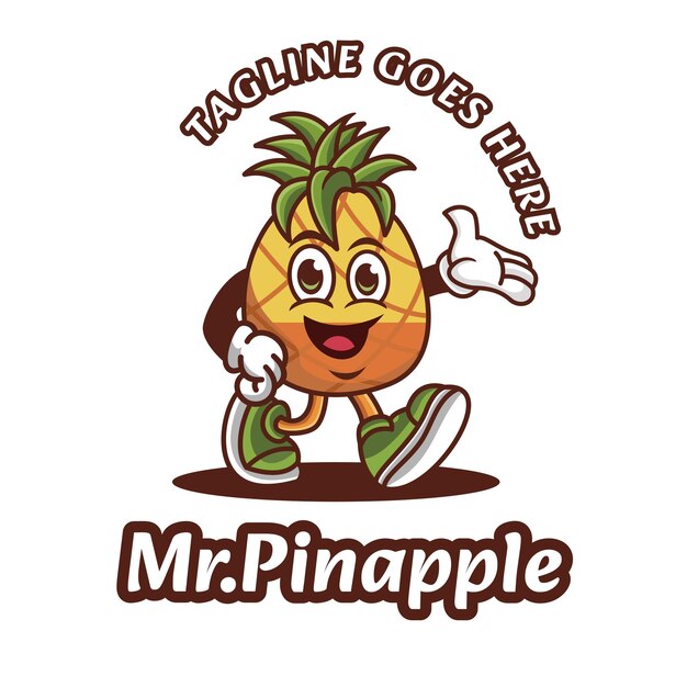 Plik wektorowy szablon logo kreskówka ananas