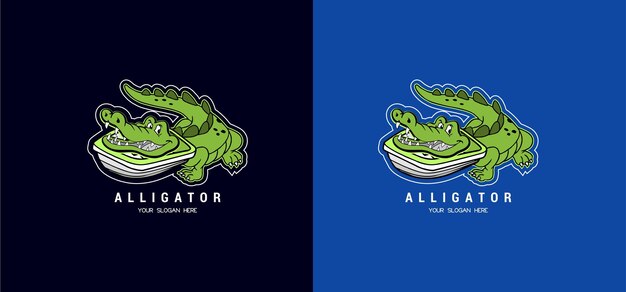 Szablon Logo Krokodyla Aligatora Ilustracja Wektorowa Ikona Ilustracja