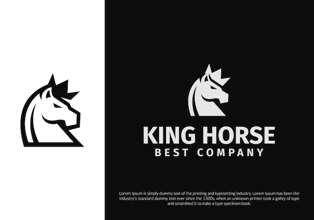 Plik wektorowy szablon logo króla konia