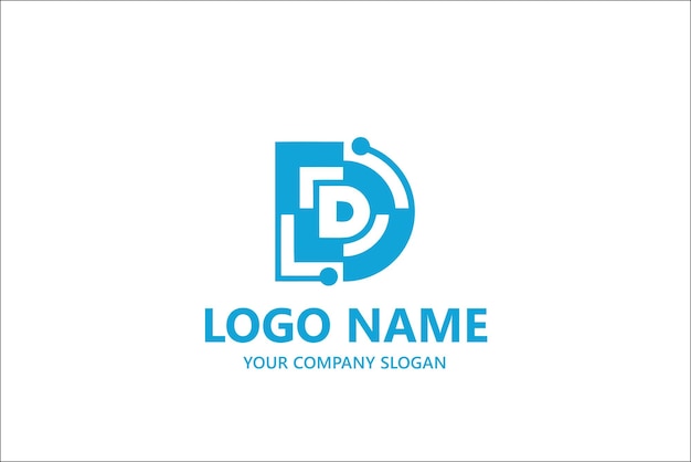 Szablon logo kształt litery D