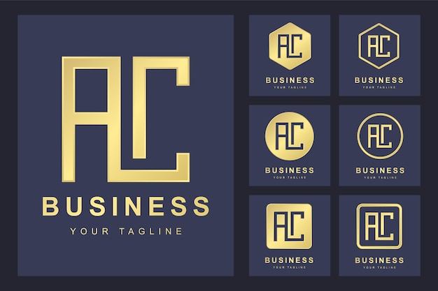 Plik wektorowy szablon logo litery ac w kilku wersjach