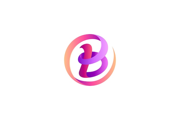 Szablon Logo Litery B W Stylu 3d
