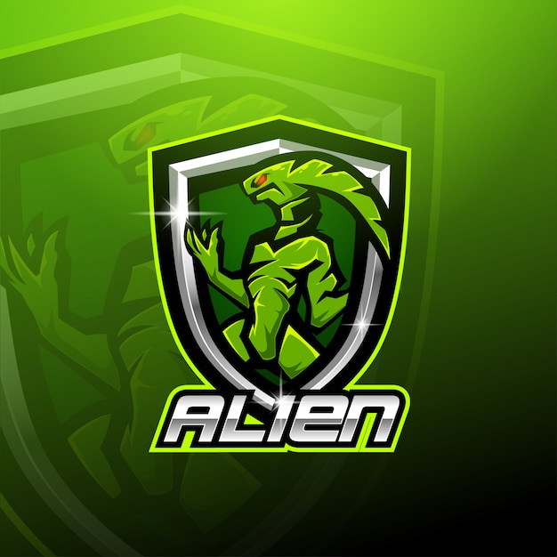 Szablon Logo Maskotka Alien Esport