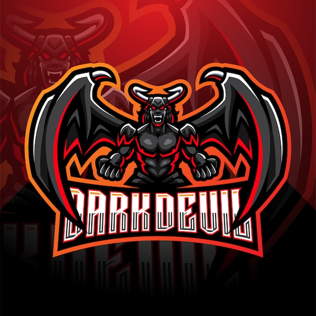 Szablon Logo Maskotka Dark Devil Esport