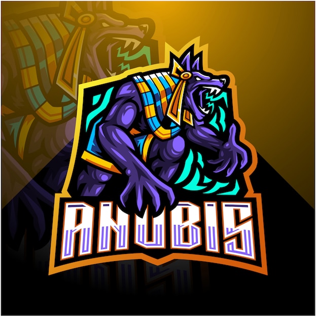 Szablon Logo Maskotka E-sport Anubis