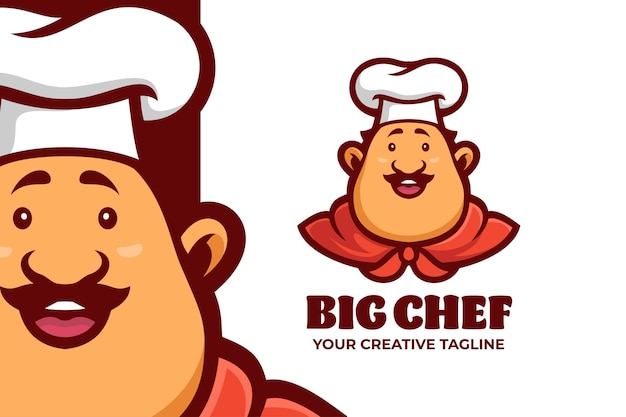 Szablon Logo Maskotki Tłuszczu Szefa Kuchni