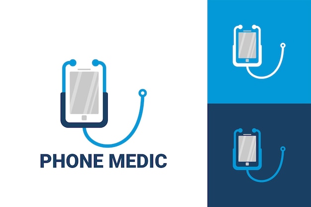Szablon Logo Medycznego Telefonu Wektor Premium