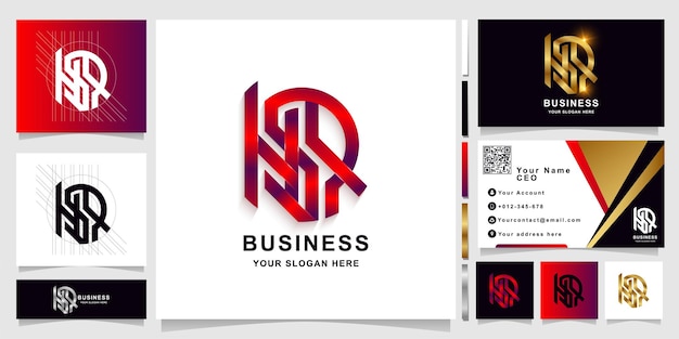 Szablon Logo Monogram Listu Hsr Lub Hrs Z Projektem Wizytówki