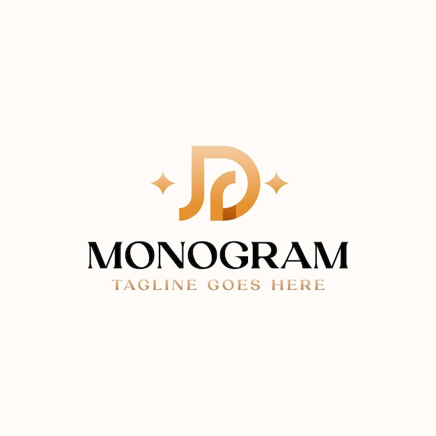 Szablon Logo Monogram Litera D