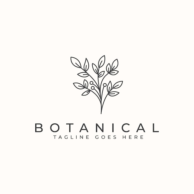 Szablon Logo Monoline Botaniczny Kwiat