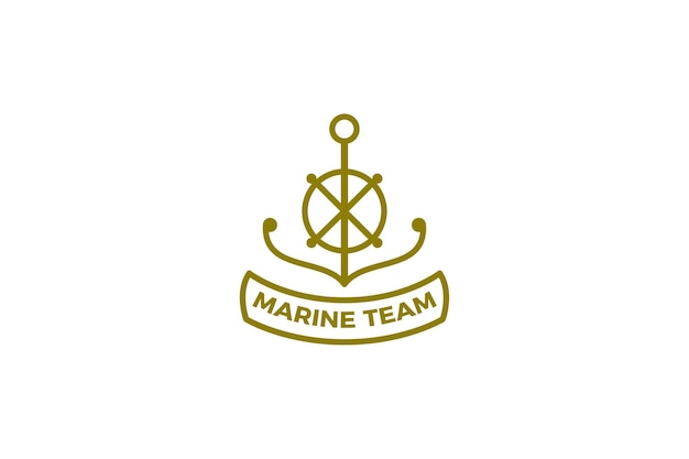 Szablon logo Monoline Sea Marine Anchor