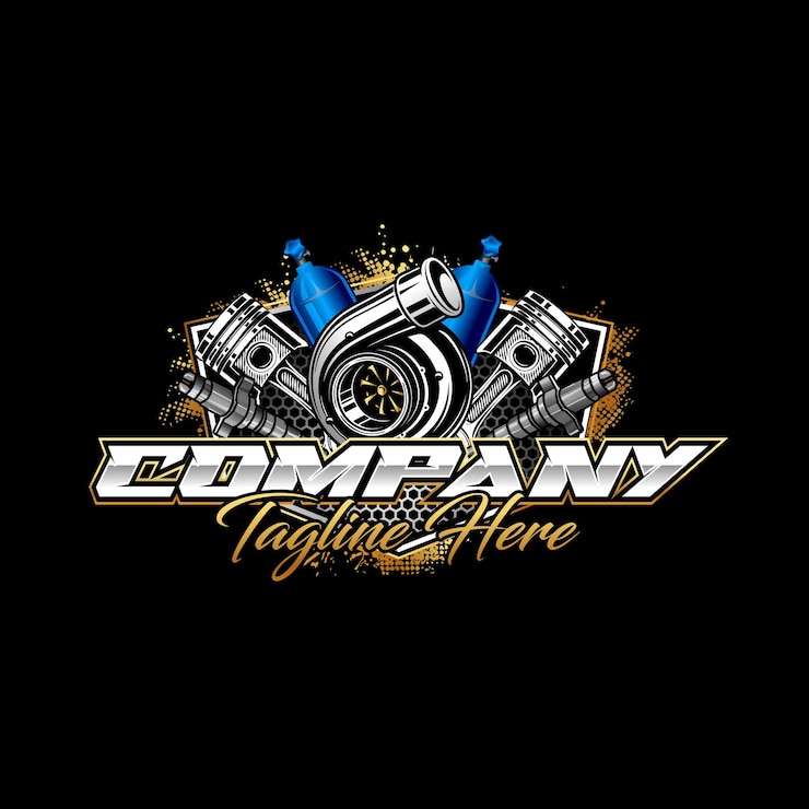 Wektor szablon logo naprawy motoryzacyjnej turbo diesel