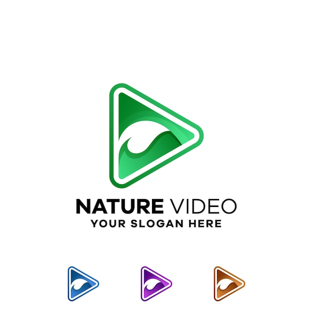 Szablon Logo Naturalnego Gradientu Wideo