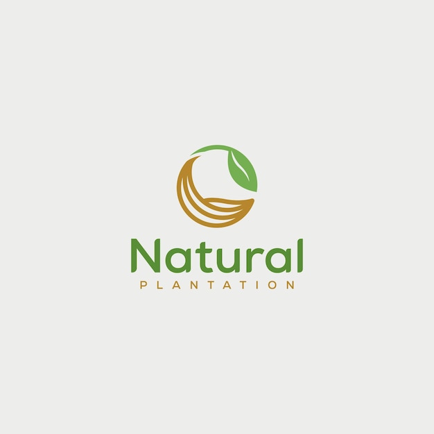 Plik wektorowy szablon logo naturalnej plantacji litery c