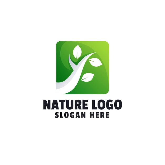 Szablon Logo Naturalny Gradient Liścia