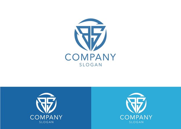 Szablon logo nowoczesnego monogramu początkowej litery bs