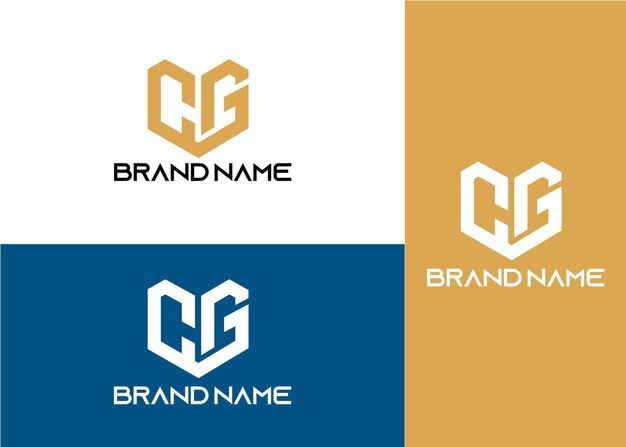Szablon logo nowoczesnego monogramu początkowej litery cg