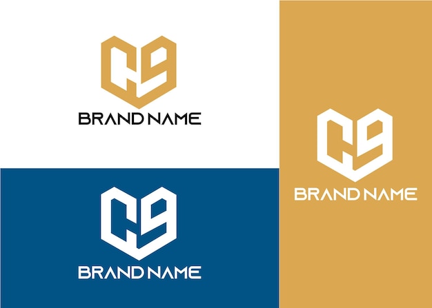 Szablon logo nowoczesnego monogramu z początkową literą cp