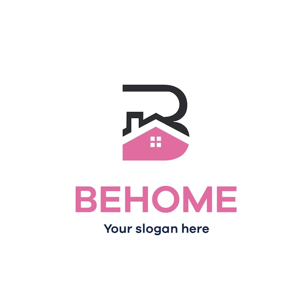Plik wektorowy szablon logo nowoczesnej firmy nieruchomości litera b