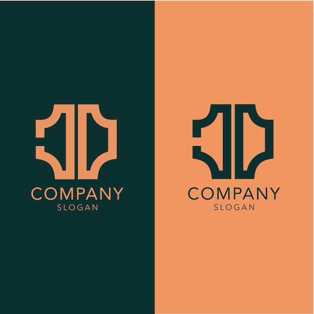 Szablon logo nowoczesny monogram początkowa litera dd
