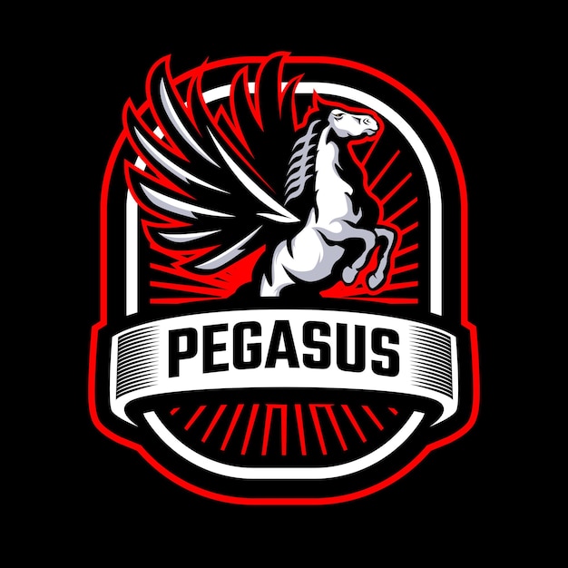 Szablon Logo Odznaka Maskotka Pegasus