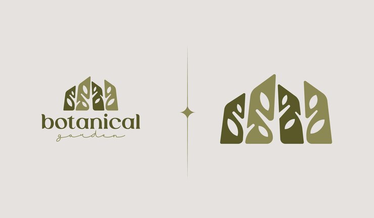 Szablon logo ogrodu botanicznego Uniwersalny kreatywny symbol premii Ilustracja wektora Kreatywny minimalny projekt szablonu Symbol korporacyjnej tożsamości biznesowej