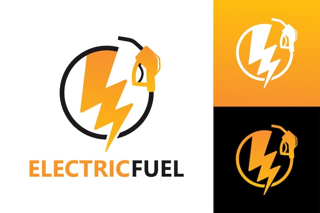 Szablon Logo Paliwa Elektrycznego Wektor Premium