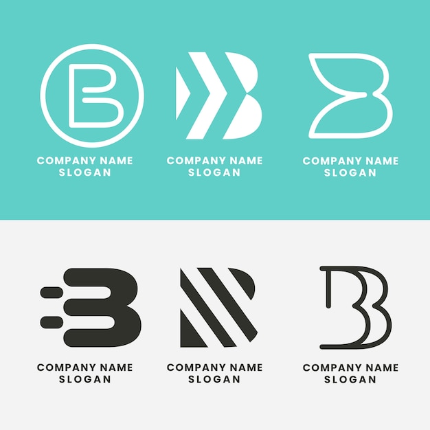 Plik wektorowy szablon logo płaska litera b