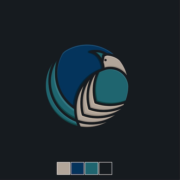 Szablon Logo Płaski Ikona Ptak