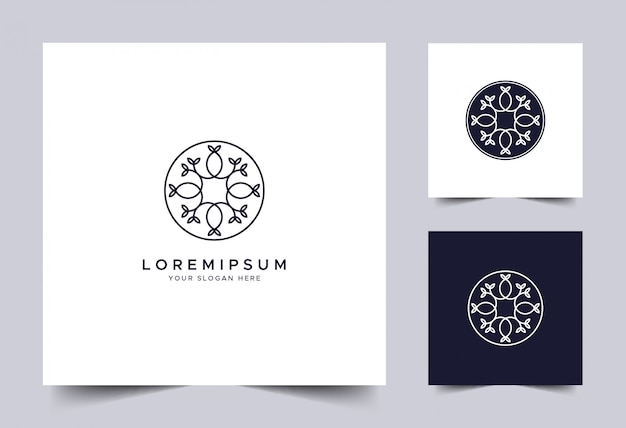 Szablon logo prosty charakter linii sztuki