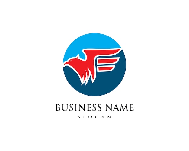Szablon Logo Ptak Falcon Eagle
