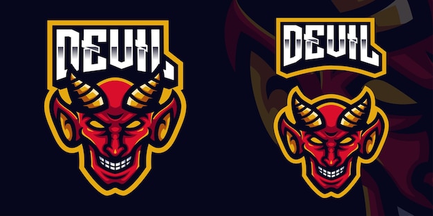 Szablon Logo Red Devil Mascot Gaming Dla Streamera E-sportowego Facebook Youtube