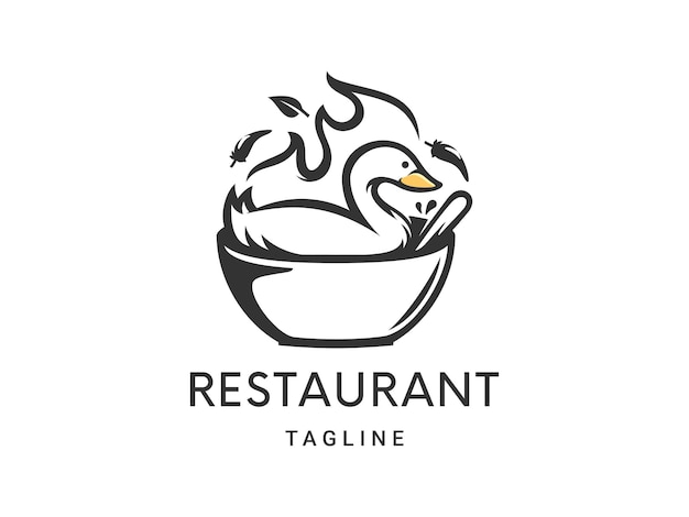 Szablon Logo Restauracji Kaczka Z Miską