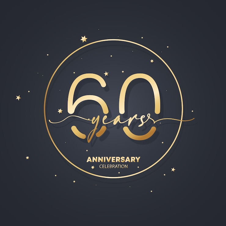 Wektor szablon logo rocznicy 60 lat. 60 urodziny, ikona rocznicy ślubu. modny obraz symbolu. wektor eps 10. na białym tle.