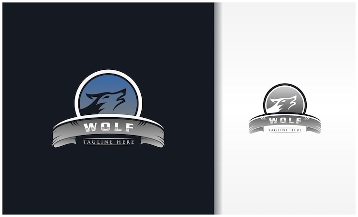 Wektor szablon logo rocznika wilka